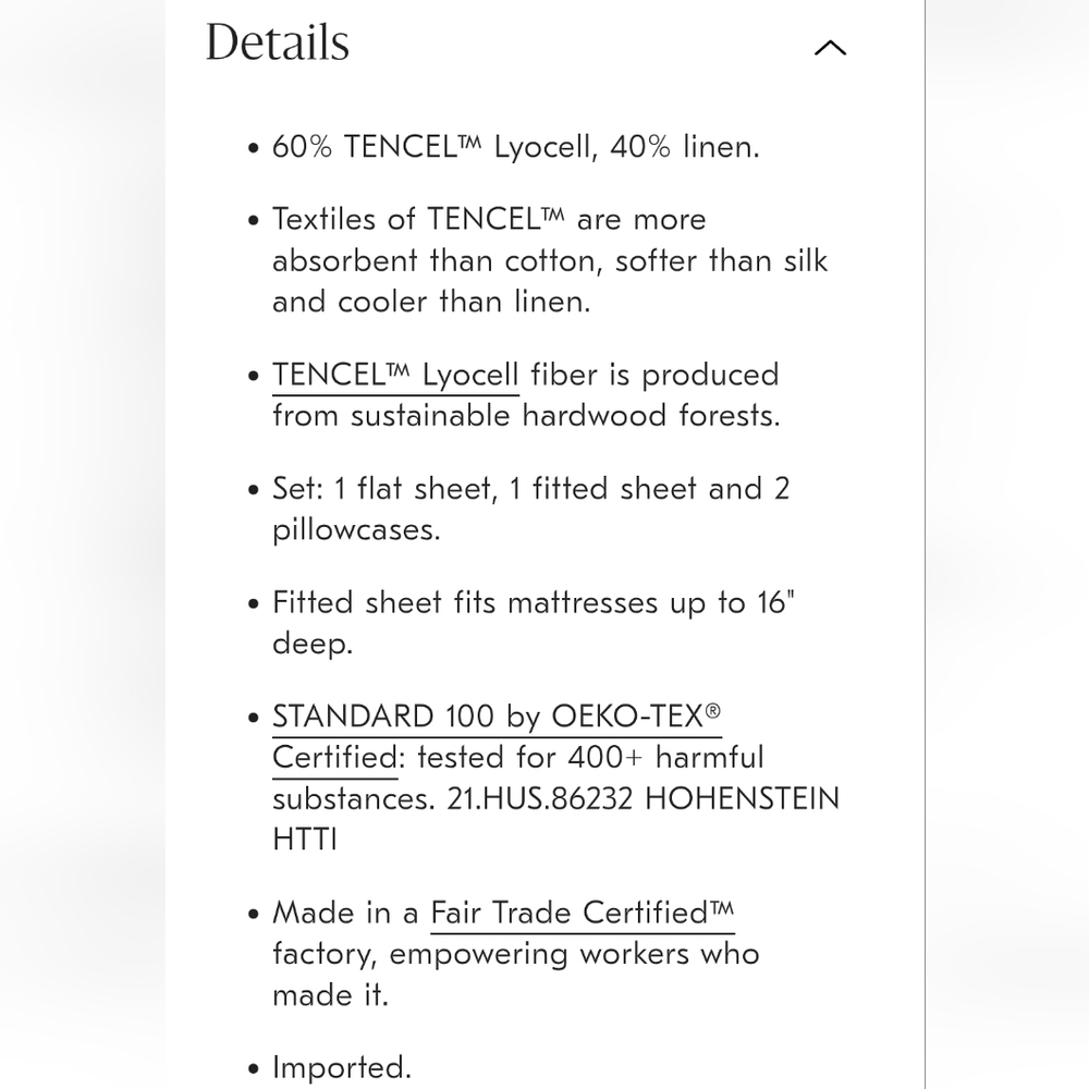 West Elm Signature TENCELtm Linen Sheet Set, King ,White, Retail Price $299.00US - Picture 8 of 16